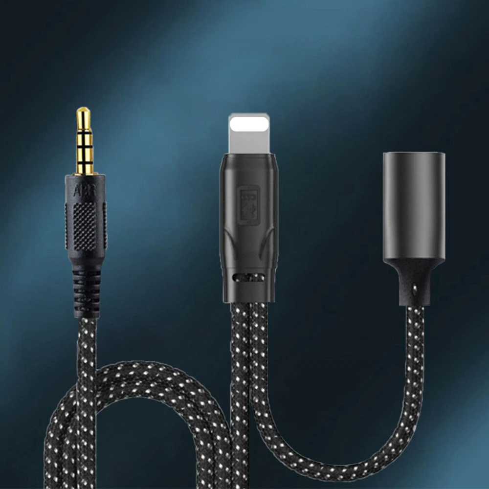 헤드셋 어댑터 헤드폰 마이크 및 분배기 케이블 라이트닝-3.5mm 오디오 남성/여성용 이어폰 연장 오디오 아이폰 17용