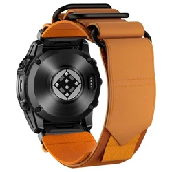 Rugged Hybrid Leather Nylon Watchband - 26mm Strap - QuickFit 26mm (Orange)