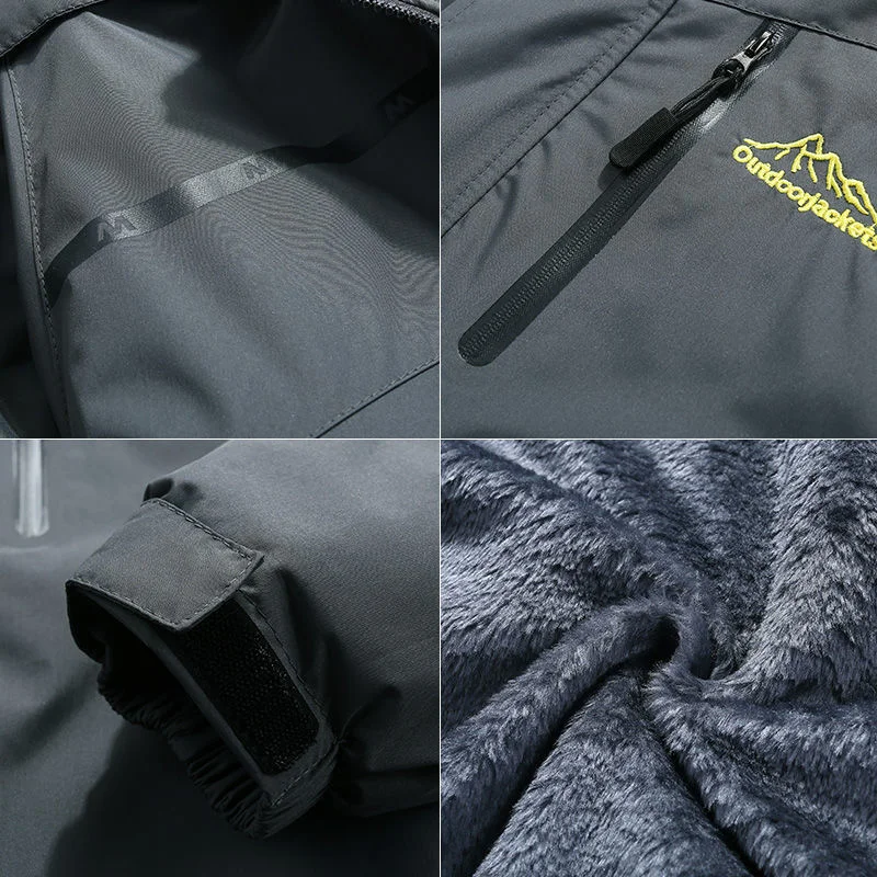 Men's winter plush thickened jackets 2022 Outdoor Big size Mountaineering windbreaker Tactical camping waterproof heating Jacket