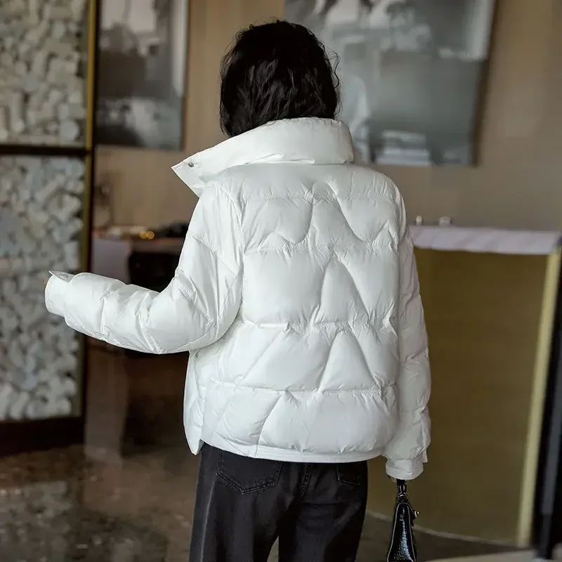 Thick Padding Jackets for Women Cropped Duck Down Woman Coat