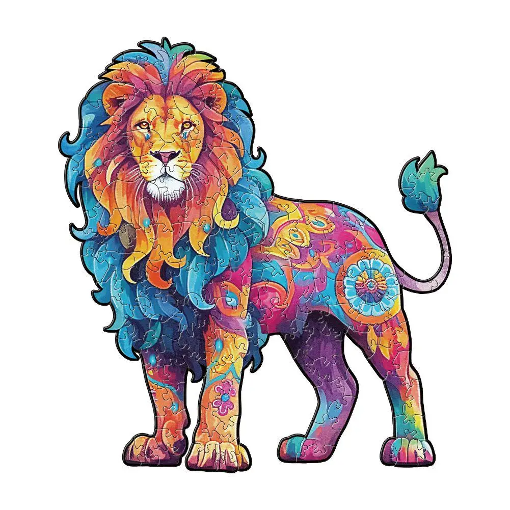 Handmade Wooden animal Jigsaw Puzzle Artistic Home Decoration after Assembly Fine-Cut Pieces 150 Pieces Difficulty Level jigsaw puzzles wooden jigsaw puzzles