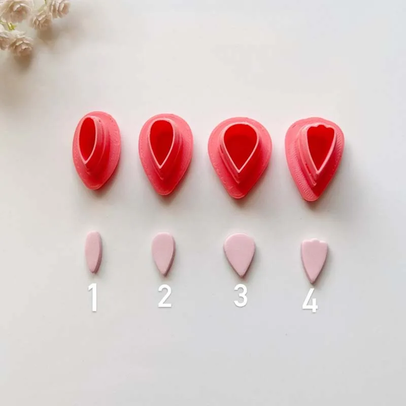 4Pcs/Set Mini Petal Clay Cutter For Multi-Colored Flower Cutting Molds DIY Hand Tools Polymer Clay Tools Earrings Jewelry Making polymer clay cutter pottery clay tools