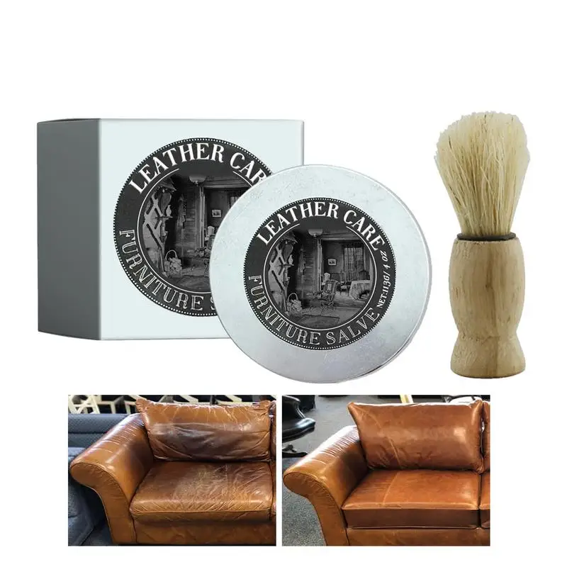 

Furniture Salve Leather Care Salve With Brush Restores And Polishes Couches Wood Surfaces Complete Care Bundle Leather Couch