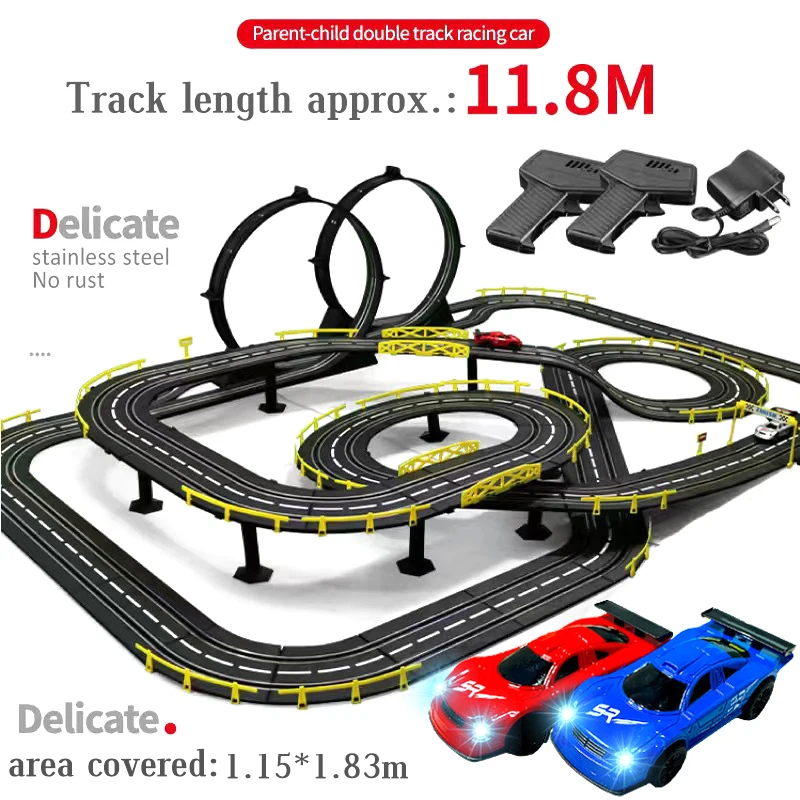 ElectricRailCarDoubleRemoteControlCarRacingTrackToyAutorama