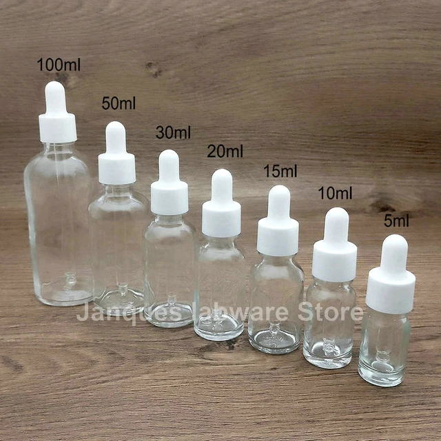 Bouteille compte-gouttes en verre blanc de 30ml, avec compte-gouttes et  pipette en verre - AliExpress