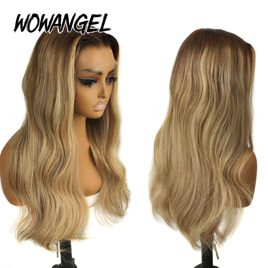 Dark Root Blonde Highlight Wig Raw Human Hair Body Wave 5x5 Closure Wig 13x6 HD Lace Full Frontal Wig Pre Plucked Glueless Wig 3