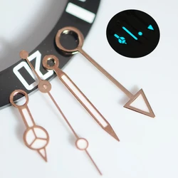 Premium Rose Gold & Silver Watch Hands with C3 Blue Luminous Finish (Rose)