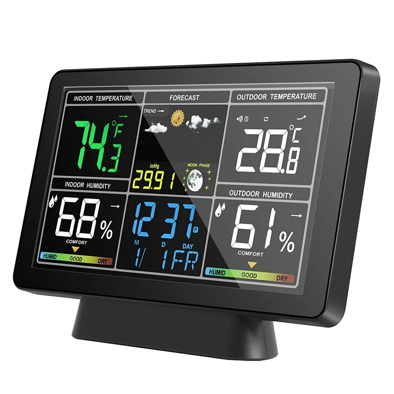 

LCD Weather Station Wireless Digital Thermometer Electric Indoor/Outdoor Thermometer Hygrometer Durable Easy Install