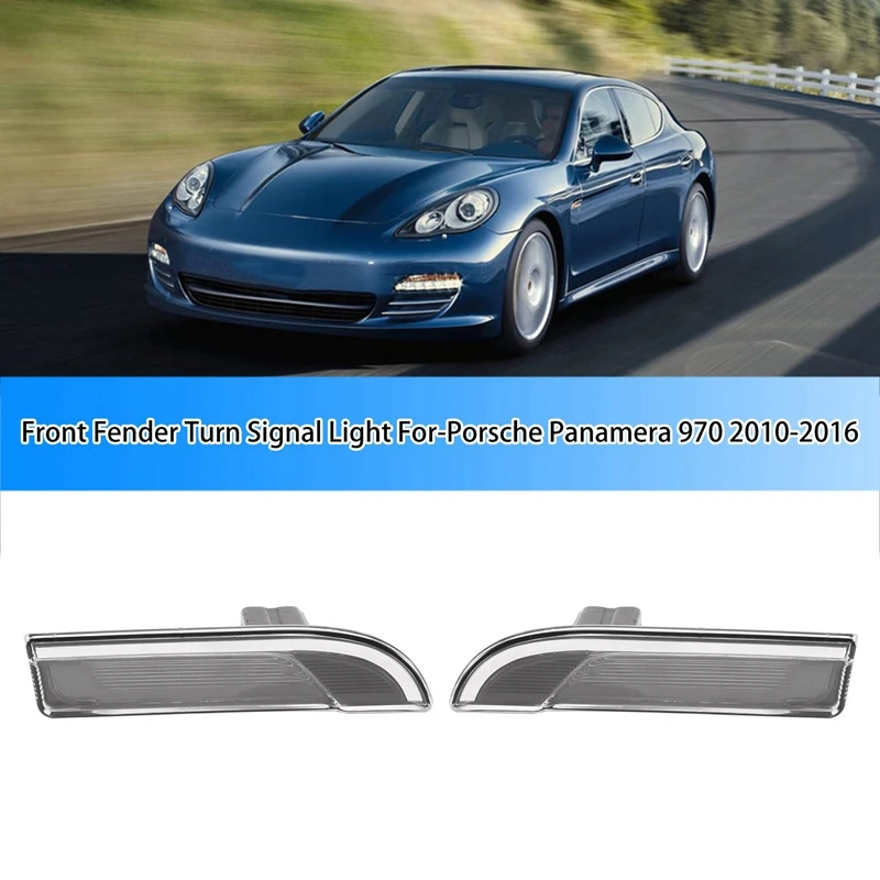 

1Pair Car Front Fender Turn Signal Light For Porsche Panamera 970 2010-2016 97063104301 97063104300 Side Strobe Light