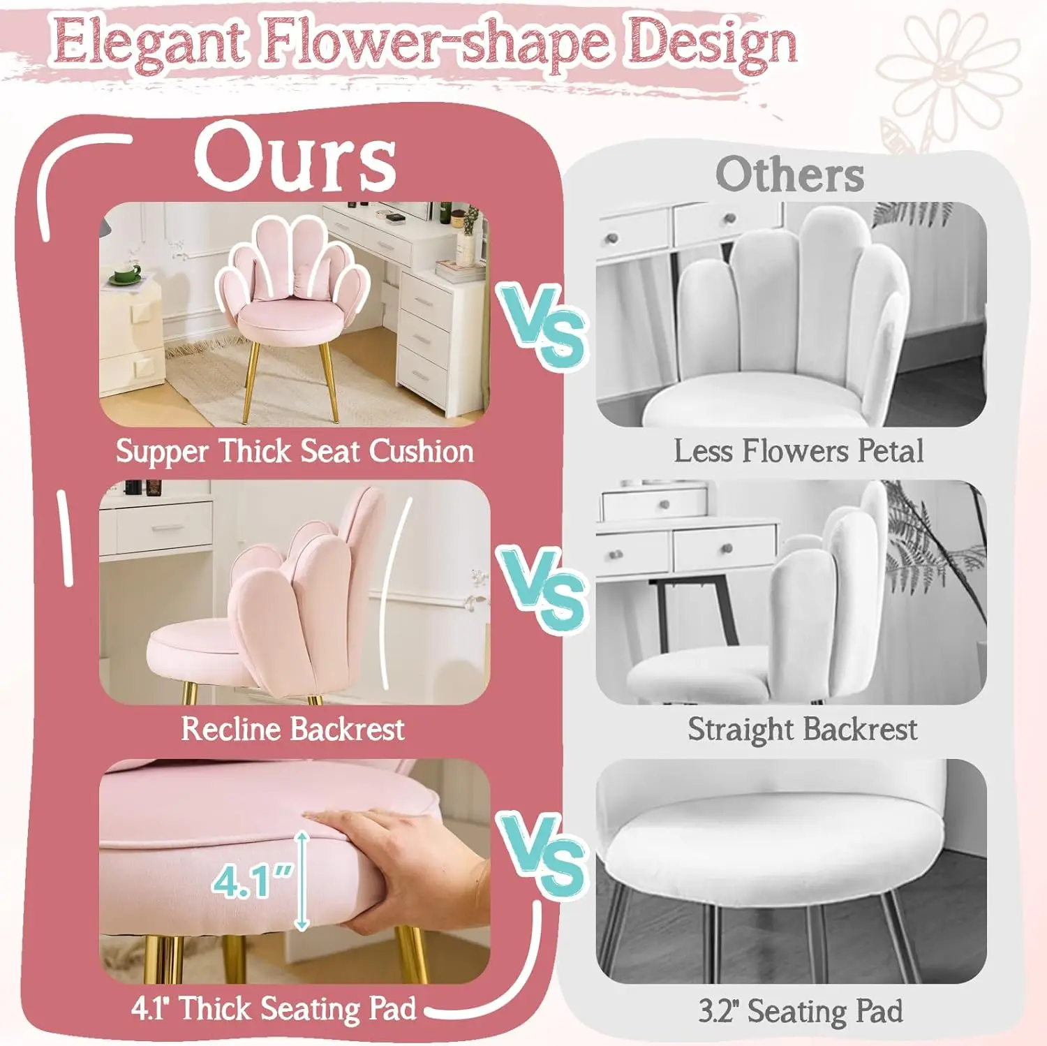 Ljustra Petal Makeup Vanity Chair