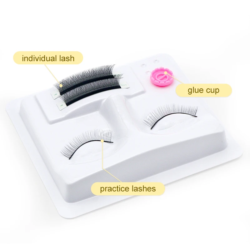3In1 Eyelash Extension Practice Tray Flat Head Eyelashes Palette Glue Gasket Lashes Holder Training Display Makeup