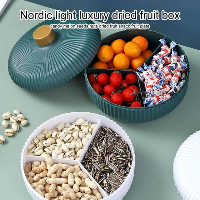Dry Fruit Nuts Storage Box with Transparent Lid Handle Large Capacity  Multi-compartments Plastic Candy Snack Organizer Box - AliExpress