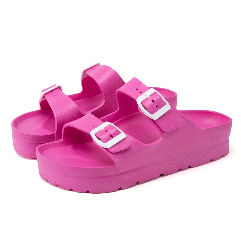 Thick Sole Sandals Breathable Comfort Beach Casual Shoes Double Belt Adjustable Flat Slippers Jelly Shoe Mujer female slippers slippers sandals slippers sandals shoes