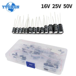 Electrolytic Capacitor Variety Pack - 120pcs Aluminum Capacitor Kit with Multiple Voltages and Capacitance Values - Without Box
