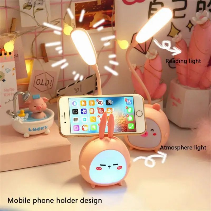

Cute Animal LED Desk Lamp Foldable Dimmable USB Powered Table Light Three-Color Temperature Adjustable Learning Portable Lamp