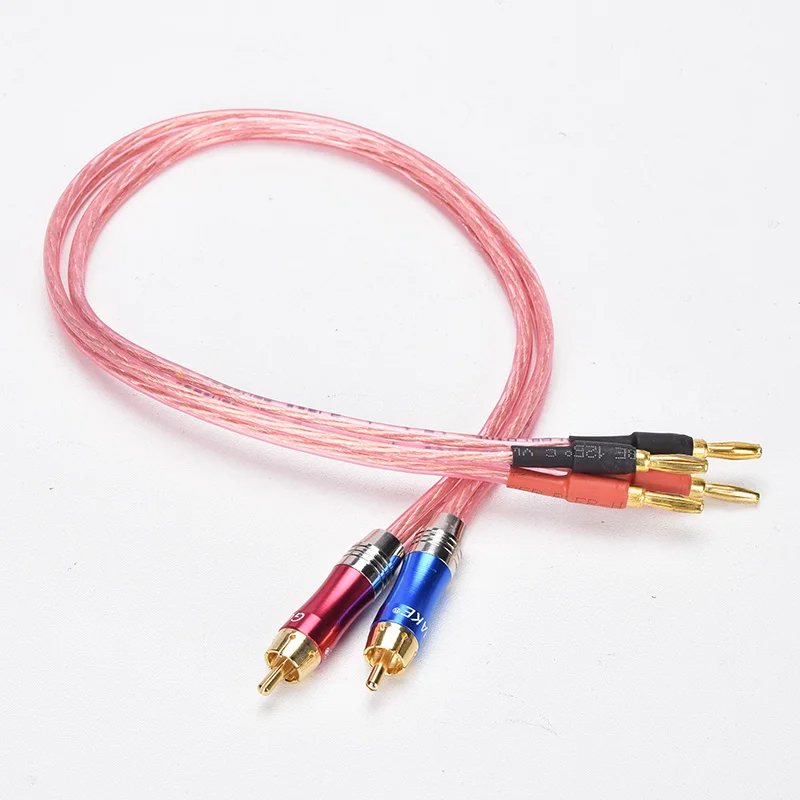 Fidelidade Rca para Banana 4n Ofc Cabo Alto-falante Cabo Áudio 0.5m 1m 1.5m 2m 3m 5m A099 Par de Alta - Image 5