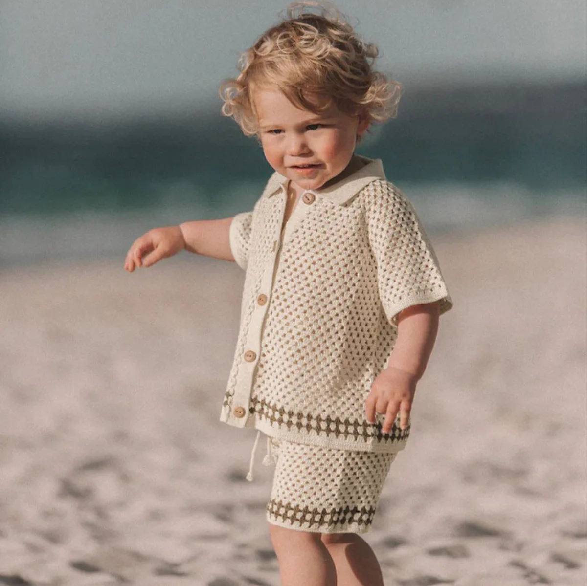 2025 Summer New Baby Short Sleeve Hollow Knit Cardigan Solid Infant Girl Coat Cotton Toddler Boys Knitted Jacket Kids Clothes
