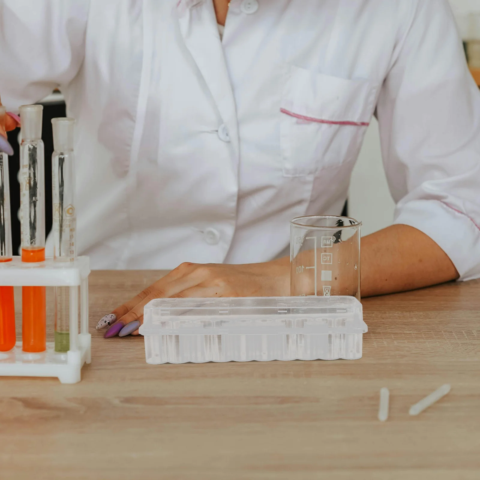 Tube Freezer Storage Box Vials Storage Box Plastic Tube Stand Holder With Cover Grid Vials Shelf Plastic Case For Vial F