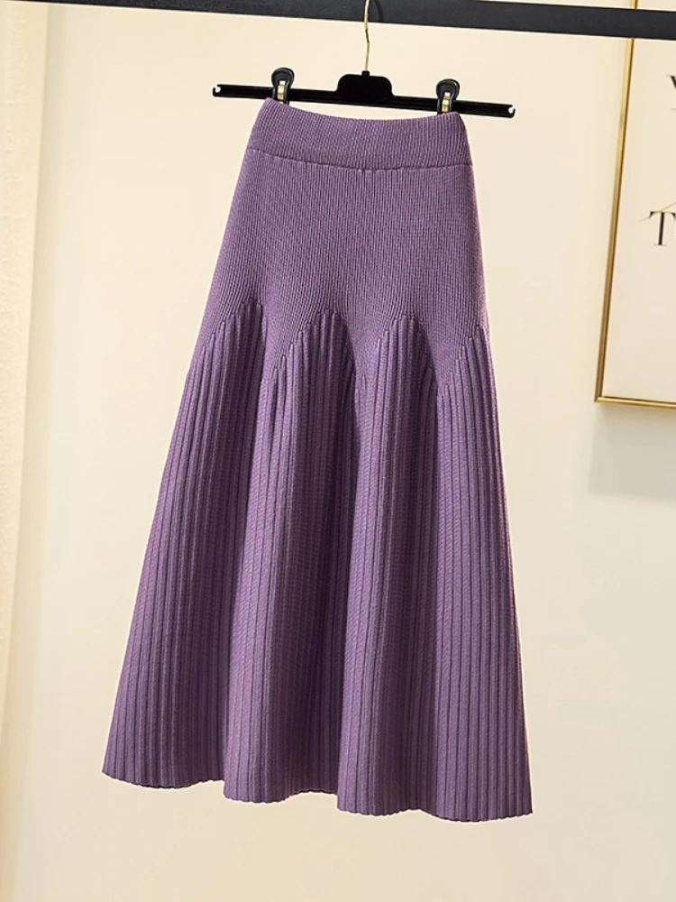 

Knitted Skirt Sweater Women's Clothing Autumn Winter New Jumpers Knitwear Outifits Midi Skirt Long Dress Casual Vintage Sweaters