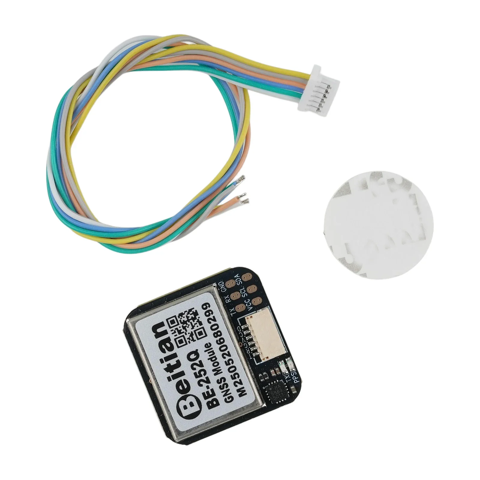 Module GPS Beitian BE-252Q UBX-M10050 pour Drone FPV fixé sur un châssis de drone, avec câblage visible.