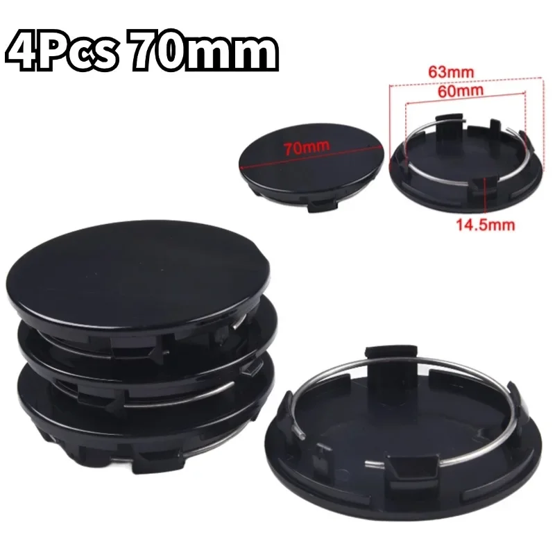 Kit 4 Coprimozzi Per Mazda 3, 60 Mm, In ABS Nero, Con Anello In Acciaio, Facile Da Installare