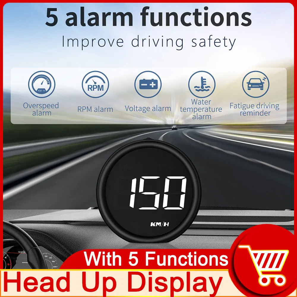 New B1 OBD2 HUD Car Head Up Display Projector Alarm EOBD Auto Fuel Consumption Speedometer Water Temperature Gauge Voltmeter