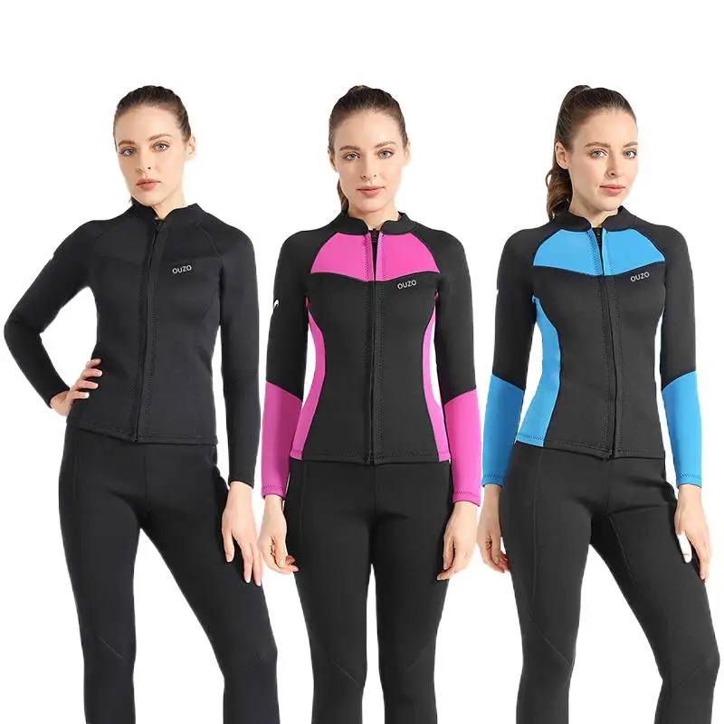 Traje de baño Traje de neopreno para mujer de 2 mm con cremallera y Traje de baño Traje de neopreno para mujer de 2 mm con cremallera y