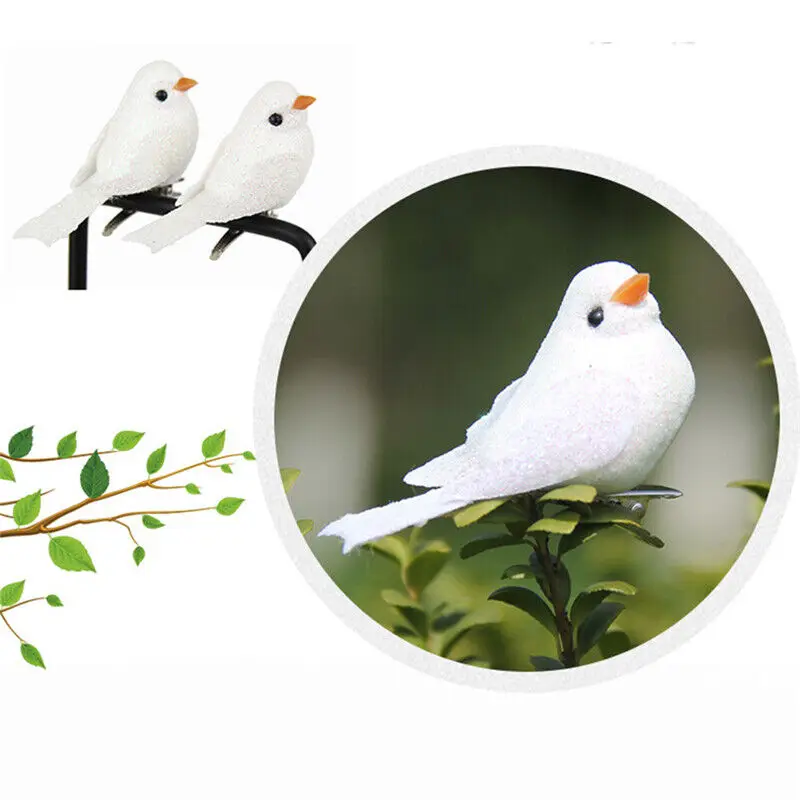 2 Uccelli Artificiali Decorativi - Ornamenti Con Clip Per Albero, Giardino, Festività - Foto 10