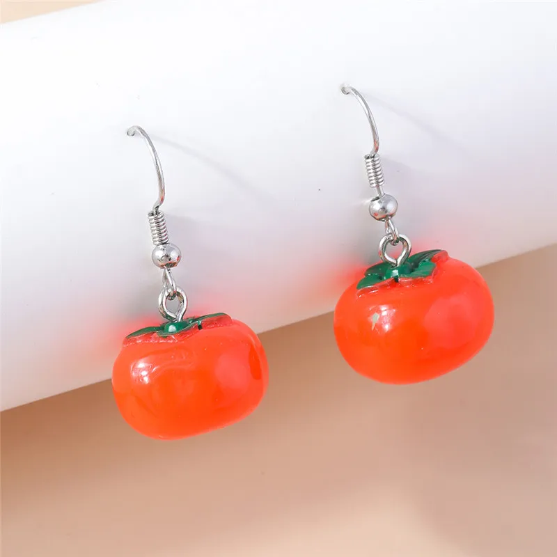 Aihua Neue Mode Früchte Ohrringe für Frauen Cartoon Harz Apfel Erdbeere Wassermelone Traube Ohrringe Lustige Geschenke – Detail 15