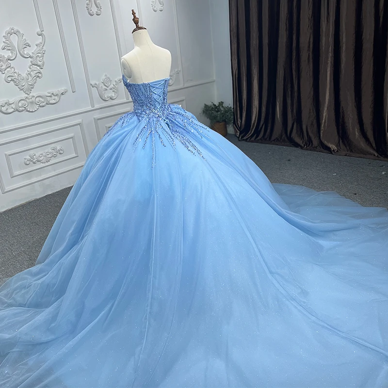 Blue Evening dresses Ball Gown Sequins Tulle Quinceanera Dress 2022 Sweetheart Beading DY9917 vestidos de quinceañera 2