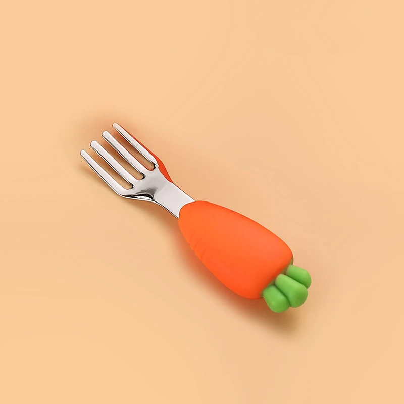 1pc-Carrot shaped 304 stainless steel with cute carrot shaped fork, reusable tableware