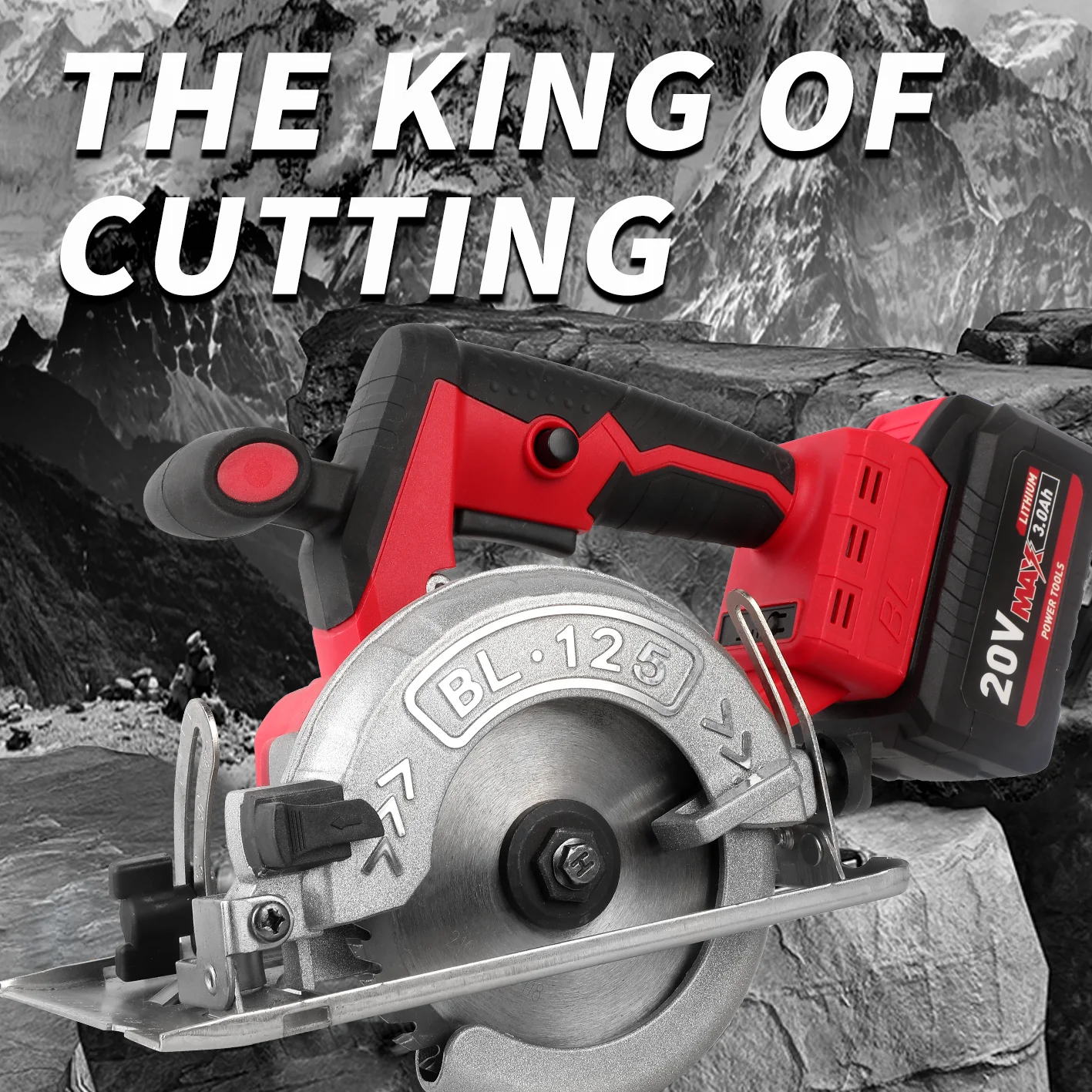 LYUWO Lithium Electric Circular Saw, Rechargeable Household Hand Push Saw, Multifunctional Circular Saw Cutting Machine Tool