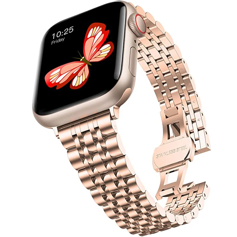 Accessory for watch with Apple Watch Band Stainless Steel Replacement Strap Compatible with iWatch Series 8 7 6 5 4 3 2 1, SE