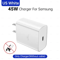 SAMSUNG 45W Super Fast Type C USB Charger Adapter - White 45W US Plug