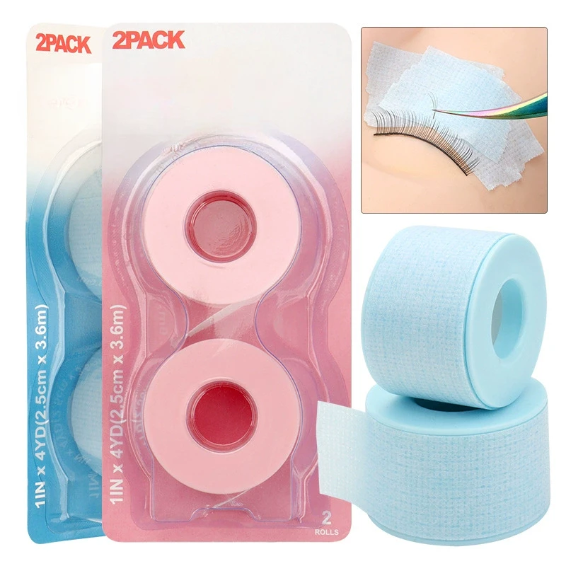 2PCS Micropore Lash Tape Eyelash Extension Supplies Transparent Breathable Easy To Tear Medical Tapes Lash Makeup Tool 2