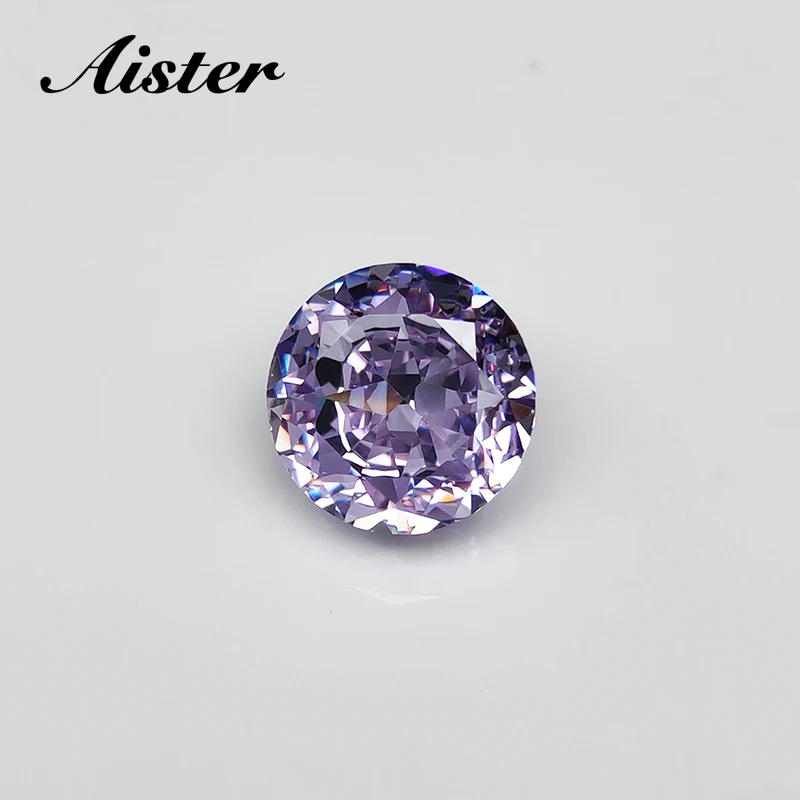 

Fancy Pueple Blue Round Crushed Ice Cut Cubic Zirconia High Carbon Lab Diamond CZ Gemstone 4K Cut 5A Quality for Jewelry Making