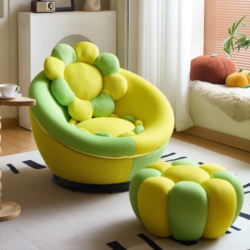 Modern Swivel Egg Chair Lazy Sofa Single Lounge Chair for Living Room Balcony Comfortable Leisure Egg Shell Design Furniture