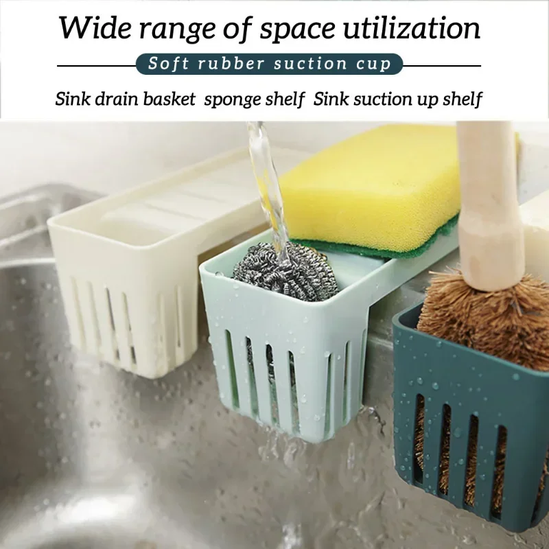 1PCS Kitchen Sink Drying Rack Hanging Drain Basket Organizer for Tableware Soap Sponge Holder Rack Kitchen Organizer Accessories