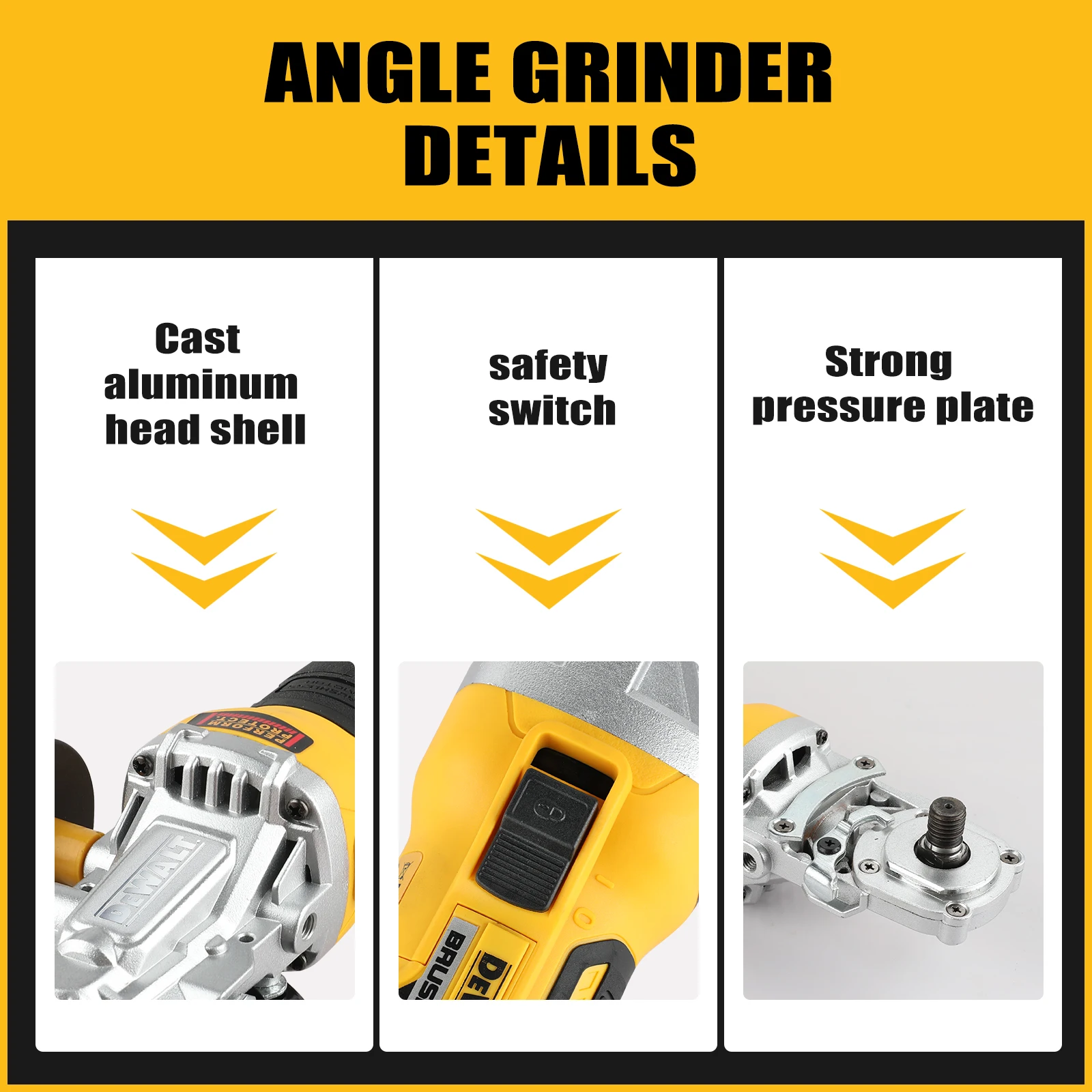 Electric Angle Grinder DEWALT 20V Brushless Electric Angle Grinder DCG405FN 125mm M14 Polisher Cutting Machine Cordless Impact Rechargeable Power Tool