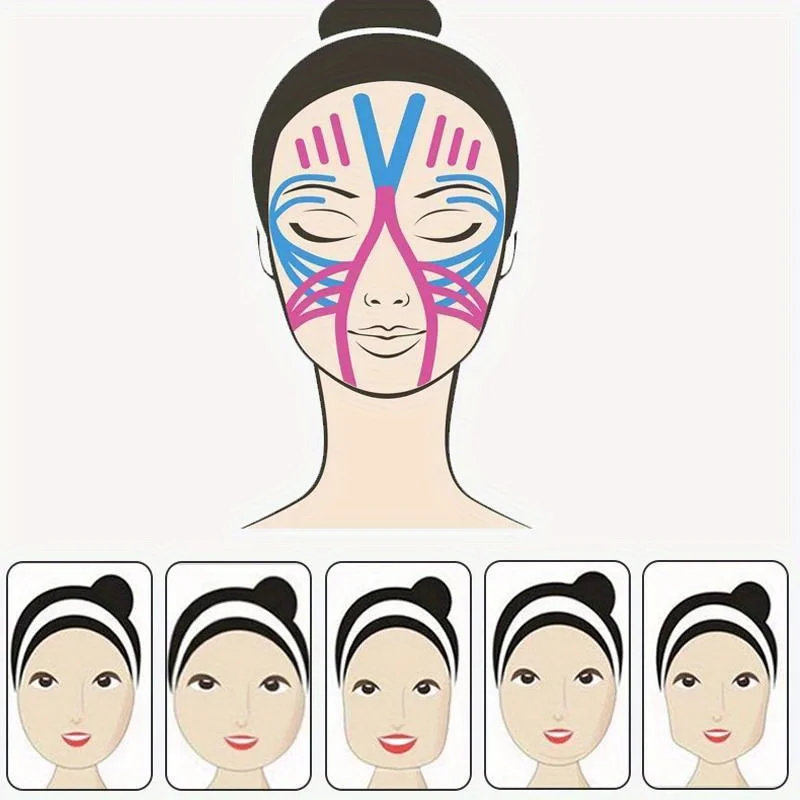 V Line Lifting Tape:High Elasticity,Breathable, Suitable for Eye,  Nasolabial Folds-Facial Correction Stickers -0.98*196.85 inch 5