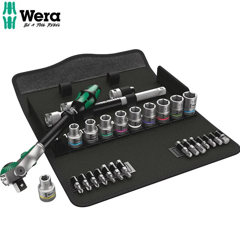 

WERA 05004076001 Zyklop Speed Ratchet Set 1/2" Drive Metric 28 Pieces Freely Rotating Ratchet Head Simple Operation