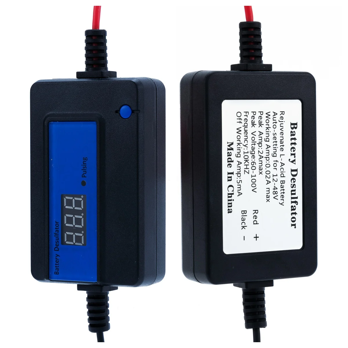 

Lead Acid Battery Desulfator， Battery Regenerator，Battery Maintainer ,Auto-Setting for 12V,24V,36V,48V, (12-48V 200AH Blue）