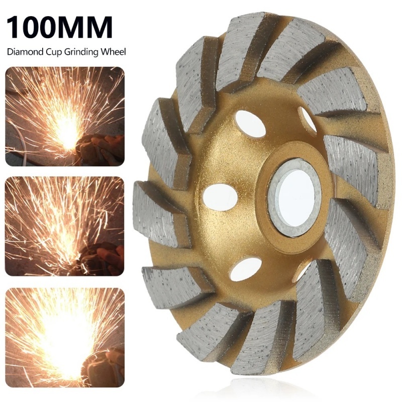 4In Diamond Grinding Wheel HHS Heavy Duty Turbo Row Diamond Grinding Wheel Disc Angle Grinder Disc for Concrete Granite Marble