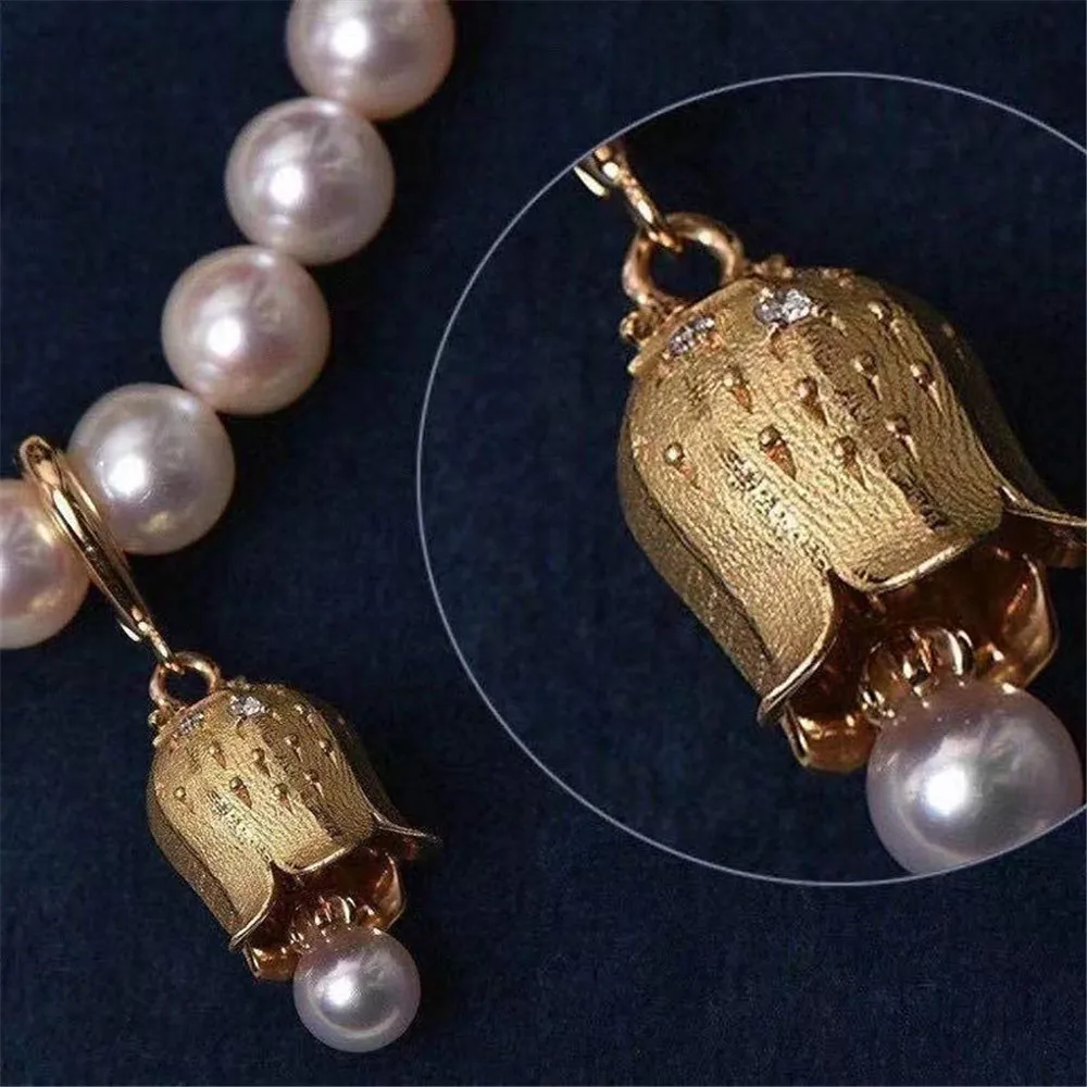 

18K Gold-Plating Half Hole Eye Pins Beads End Caps Top Drilled Pendant Bails Connector For DIY Jewelry Accessories No Pearl