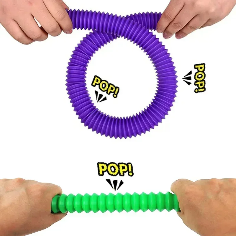 A Slice Large Pop Tubes Fidget Toys Sensory  for Stress Anxiety Relief for Children Adults Learning Toys Toddlers Stretch Tube 6