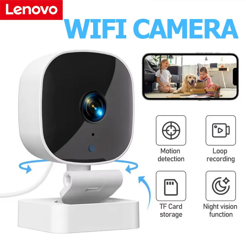 Lenovo 30W WiFi Security Camera, 4K HD Smart Home Monitor with Night Vision & Motion Detection, 2.4GHz Remote Viewing Cam 1