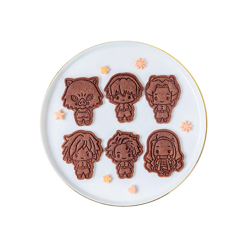 Cartoon Anime Blade of Ghost Cookie Cutter Demon Slayer Press Biscuit Mold 3D DIY Embossing Press Mold Fondant Pastry Bake Forms