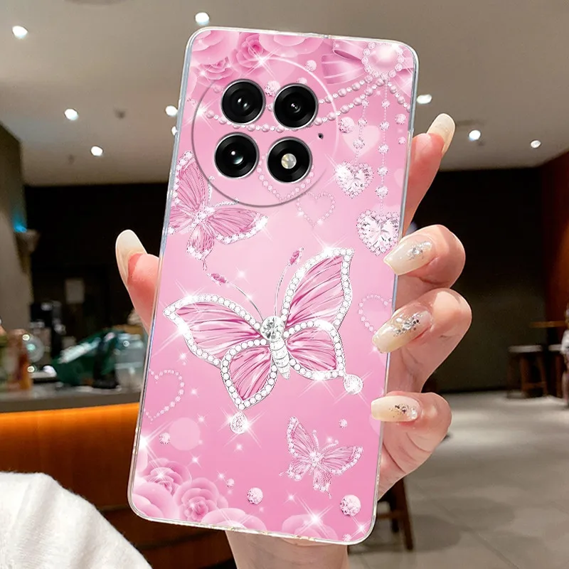 Floral Butterfly Soft Silicone Transparent Phone Case Cover