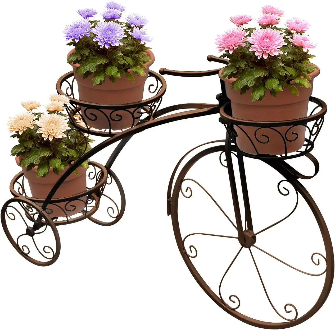 

Tricycle Plant Stand-Flower Pot Cart Holder-Ideal for Home, Garden, Patio - Great Gift for Plant Lovers, Housewarming, balcony