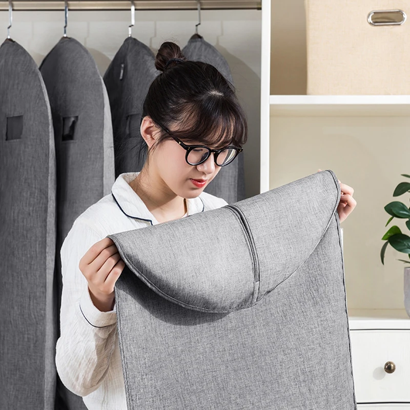 면 및 린넨 스타일 옥스포드 옷걸이 의류 가방, 정리함 보관 가방 커버, 의류 먼지 커버, 옷장 먼지 보호대 가방